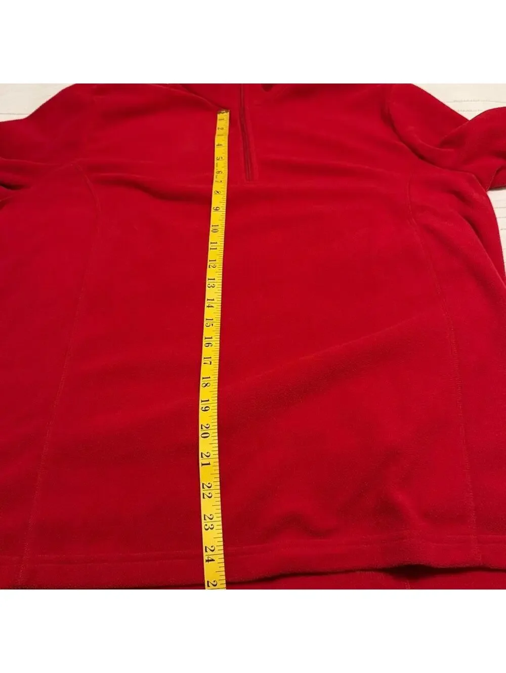 Lands End Women's Bold Red Full Zip Fleece Jacket Size XL Layering Outdoor - Picture 5 of 5